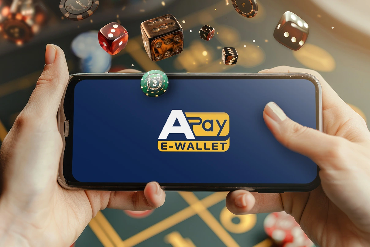 depositare e prelevare con APay E-Wallet: Smartphone con logo APay E-Wallet