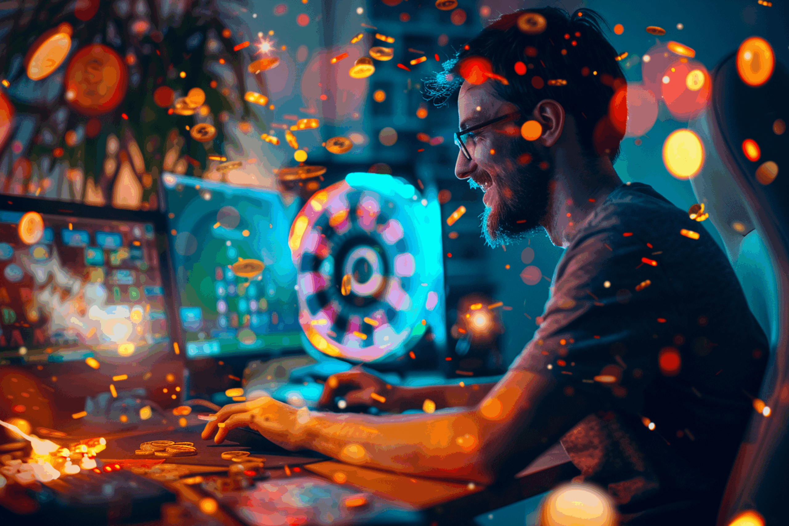 Statistiche Crazy Time: Ragazzo davanti al PC che festeggia