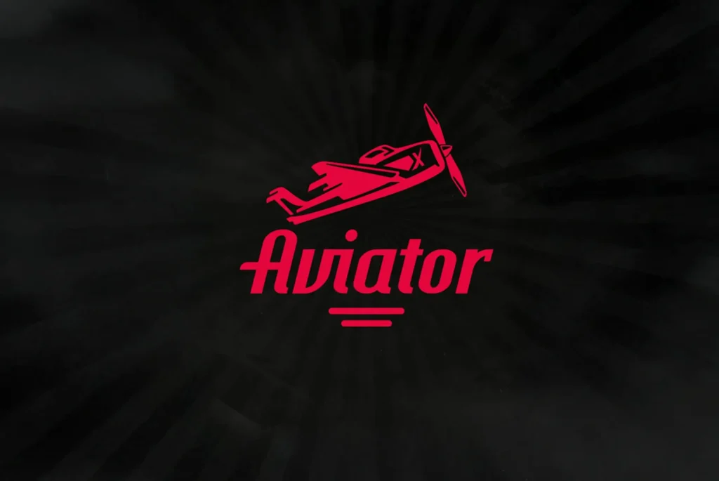 Logo del gioco Aviator con aeroplano rosso su sfondo scuro, immagine illustrativa per spiegare Aviator come funziona nel gioco crash.