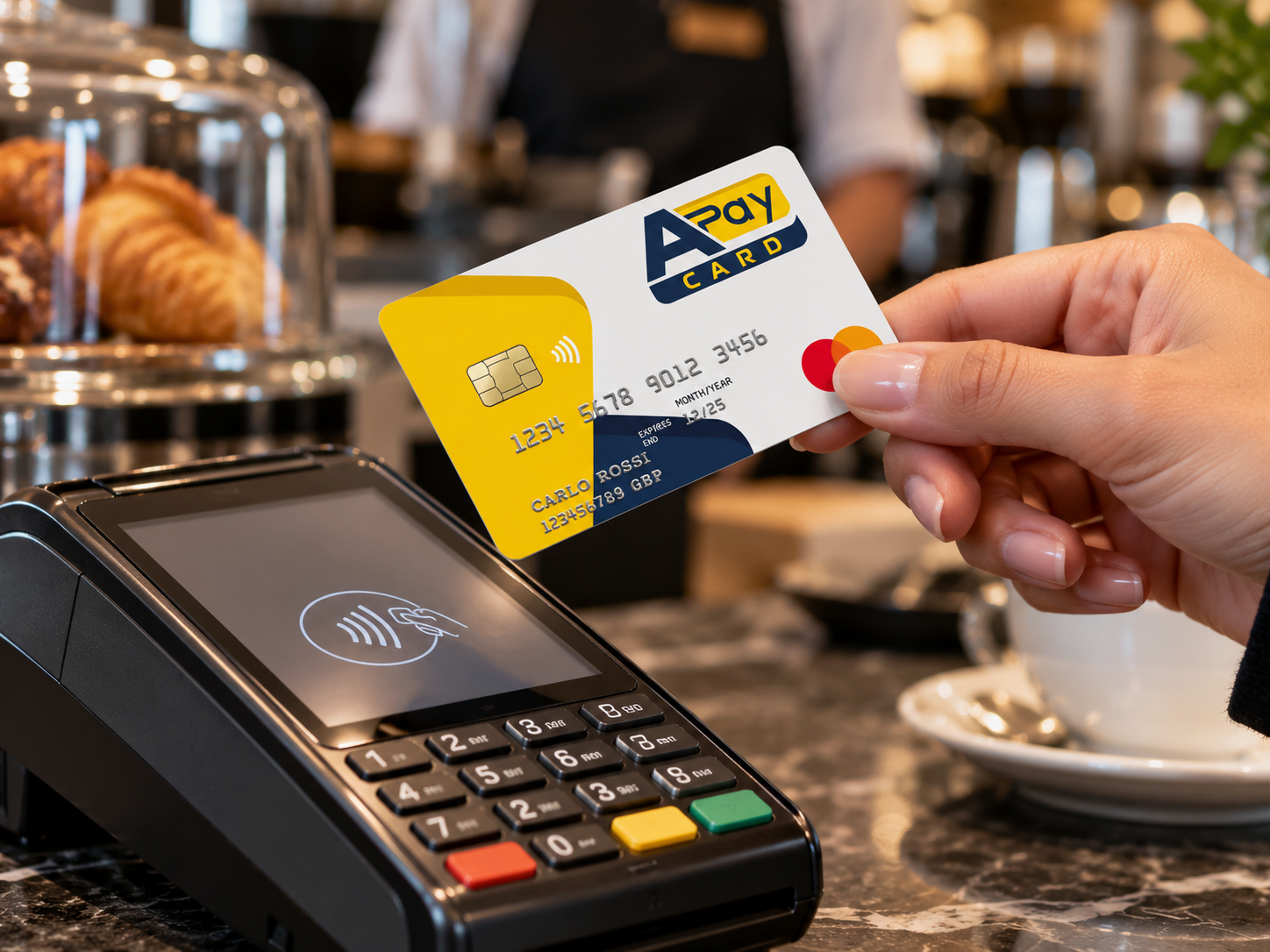 APay Card utilizzata per un pagamento contactless tramite POS